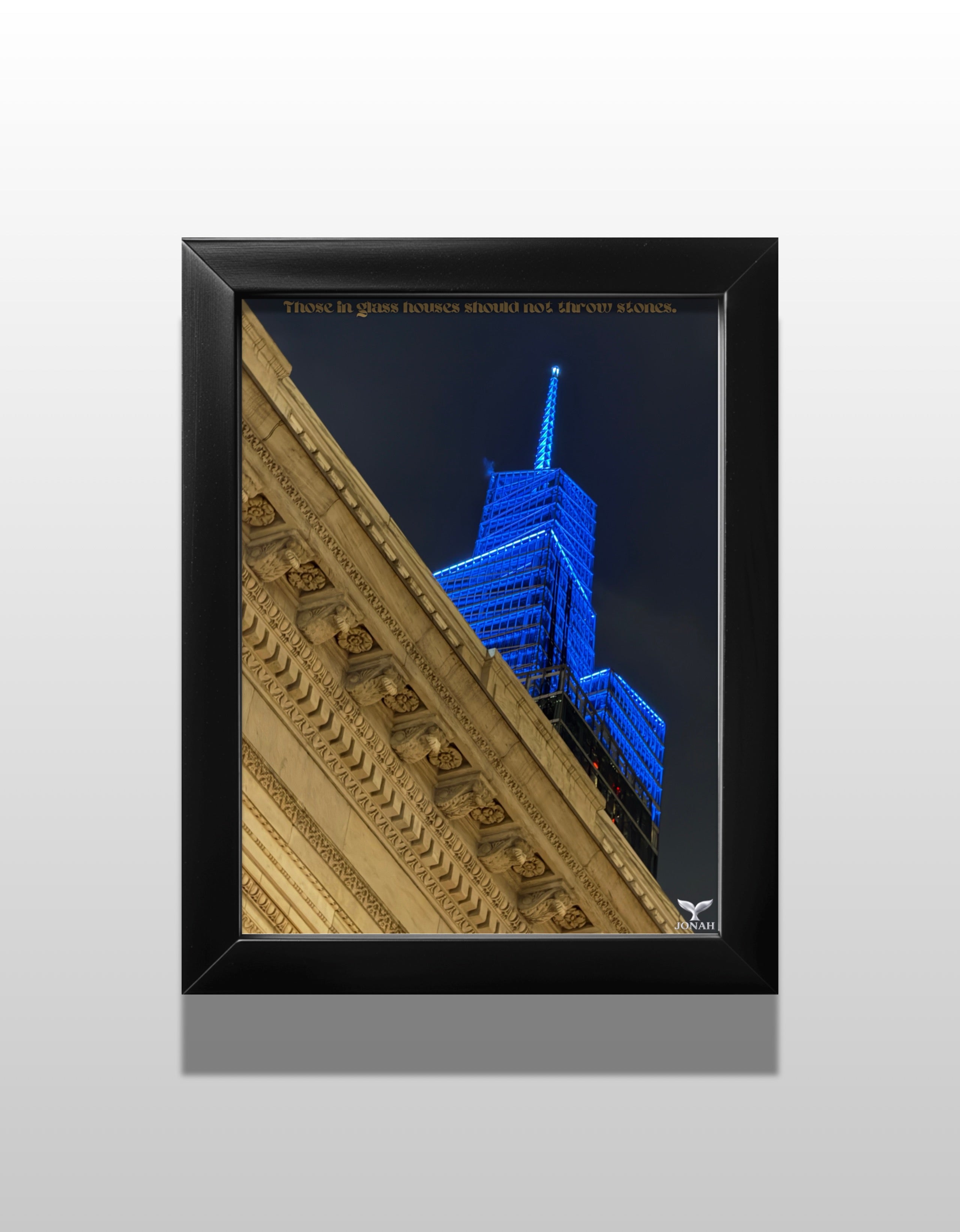 Those In Glass Houses Should Not Throw Stones (Framed Poster Print)