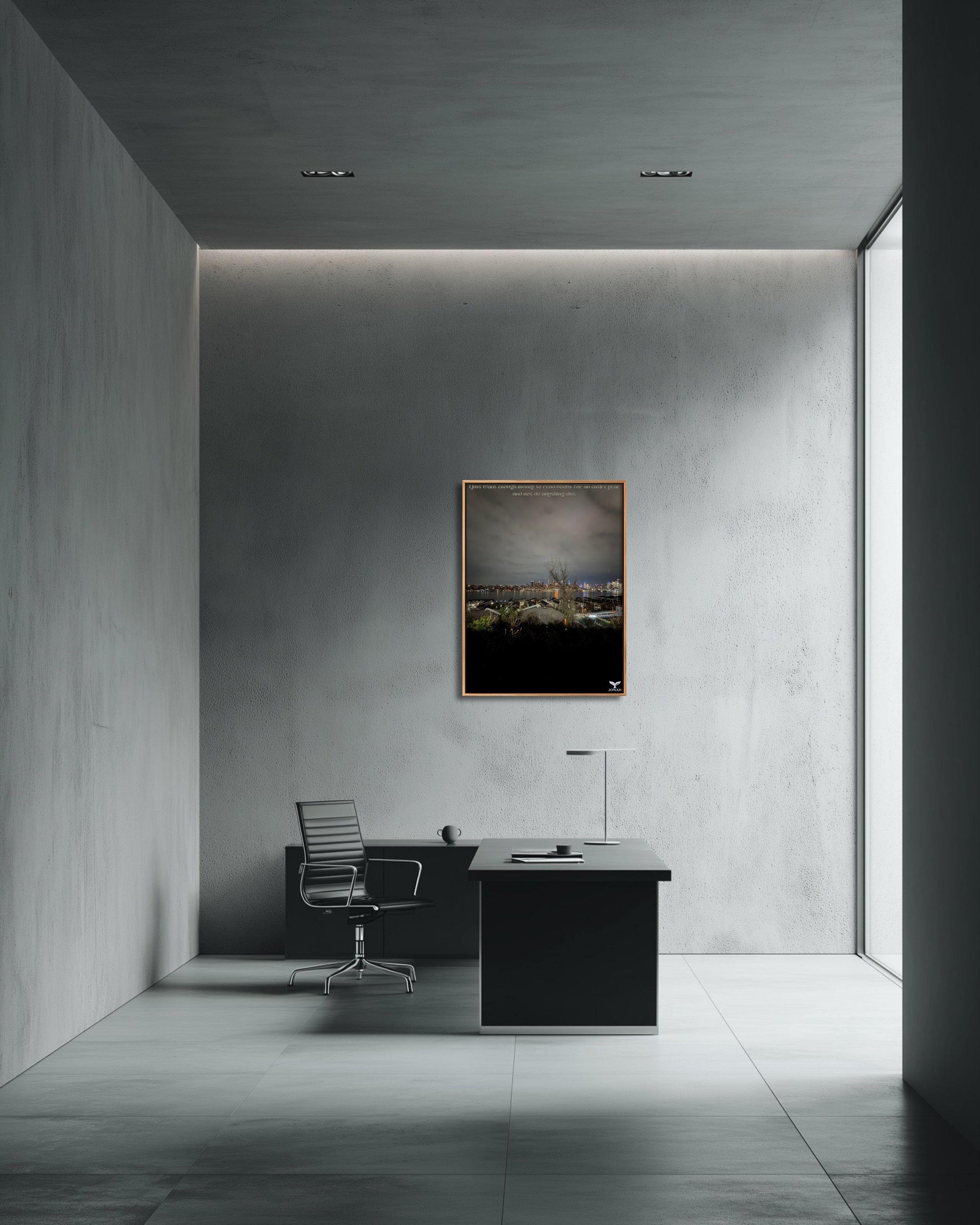 B011) Framed Poster Print (I Just Want Enough Money To Read Books For An Entire Year And Not Do Anything Else)