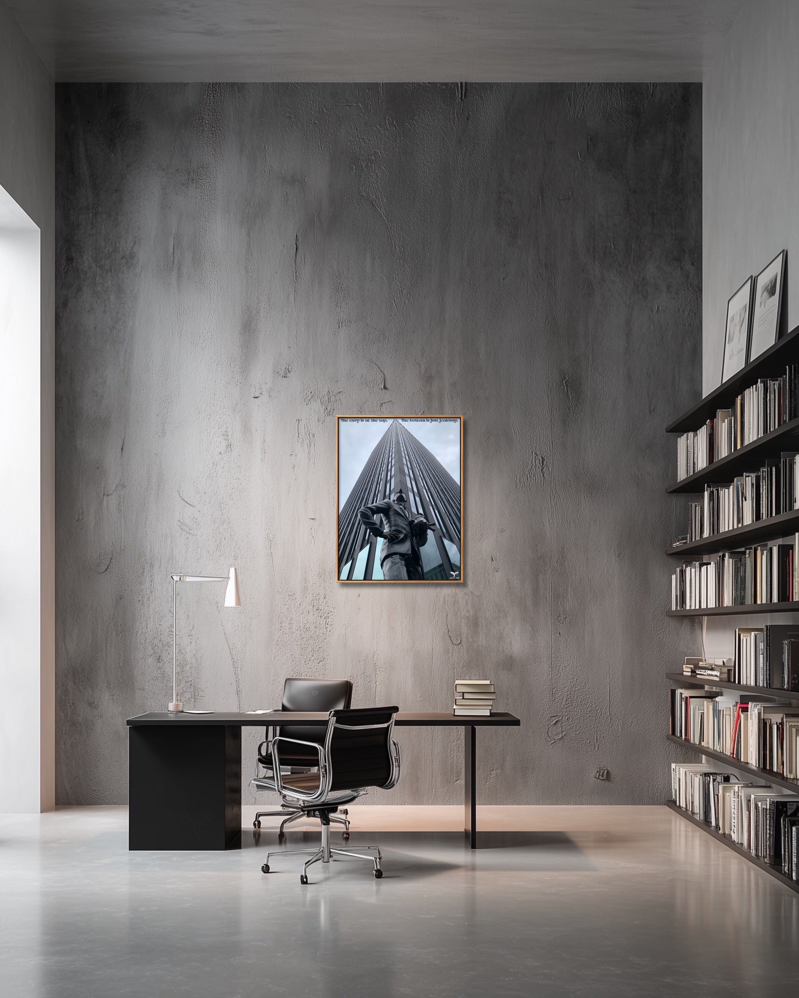B002) Framed Poster Print (The Envy Is At The Top, The Bottom Is Just Jealousy)