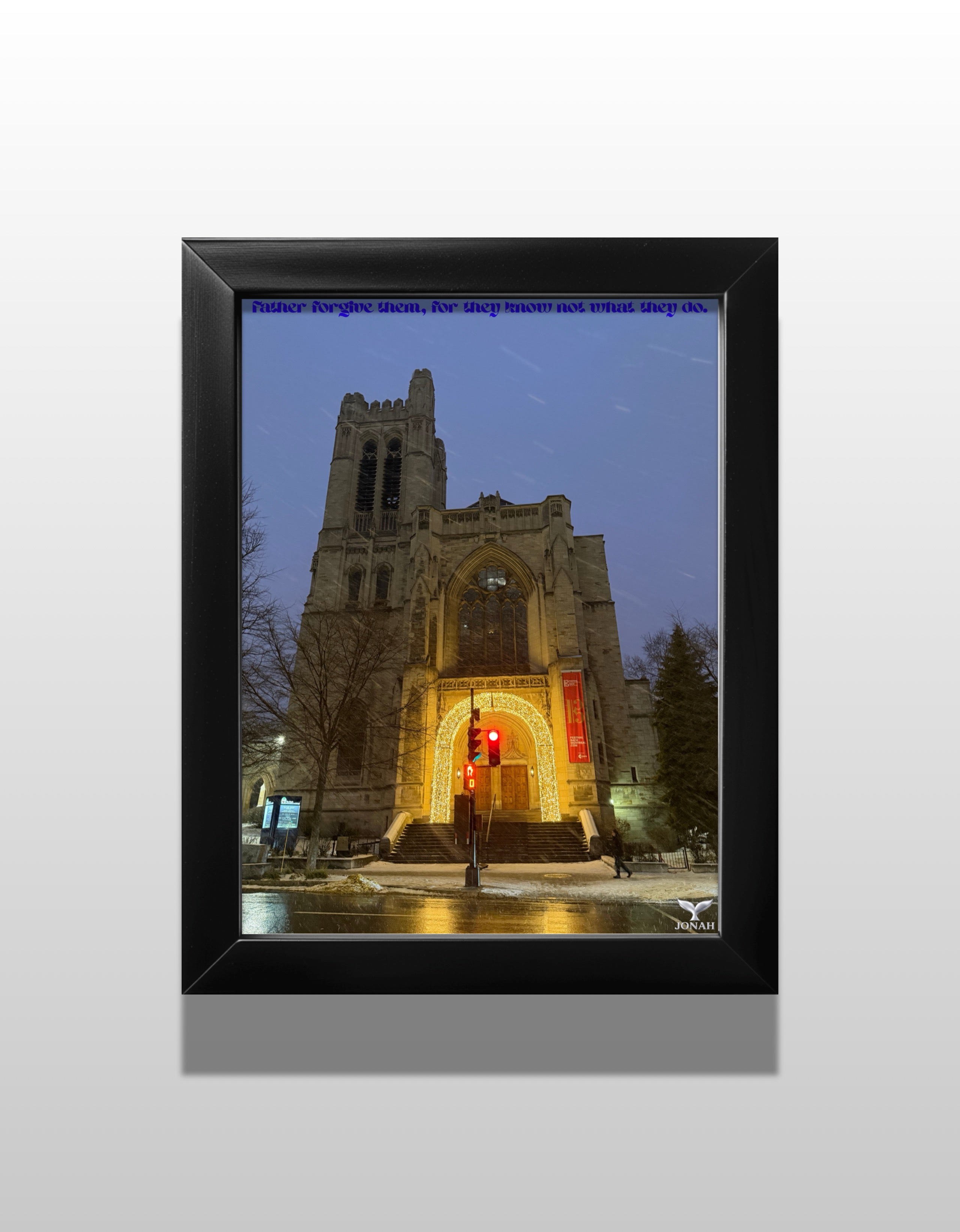 Father Forgive Them, For They Know Not What They Do (Framed Poster Print)