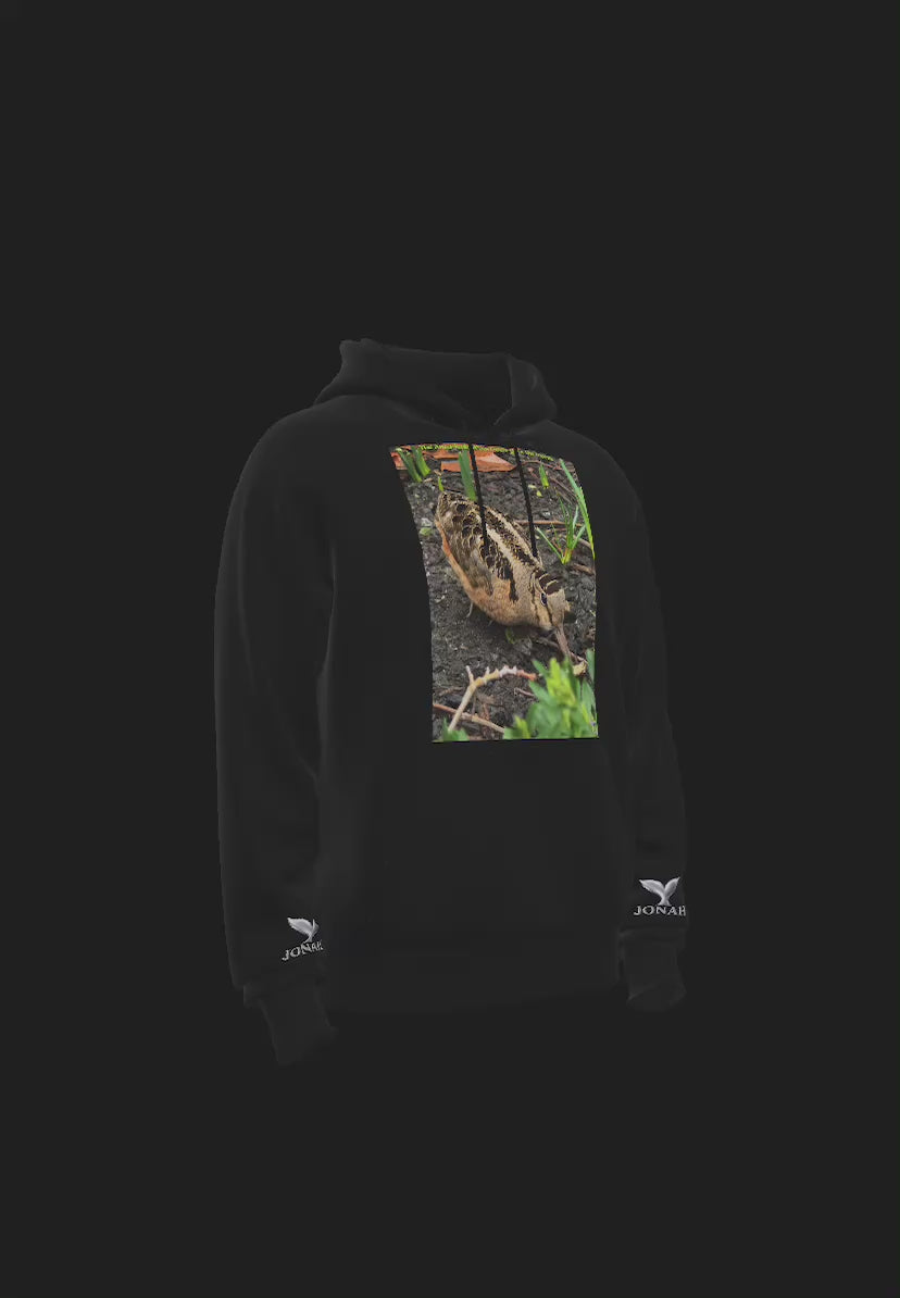 D010) Wings Hoodie (The American Woodcock Gets The Worm)